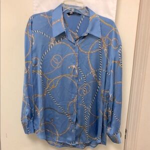 Stylish Blue and Gold Women's Top